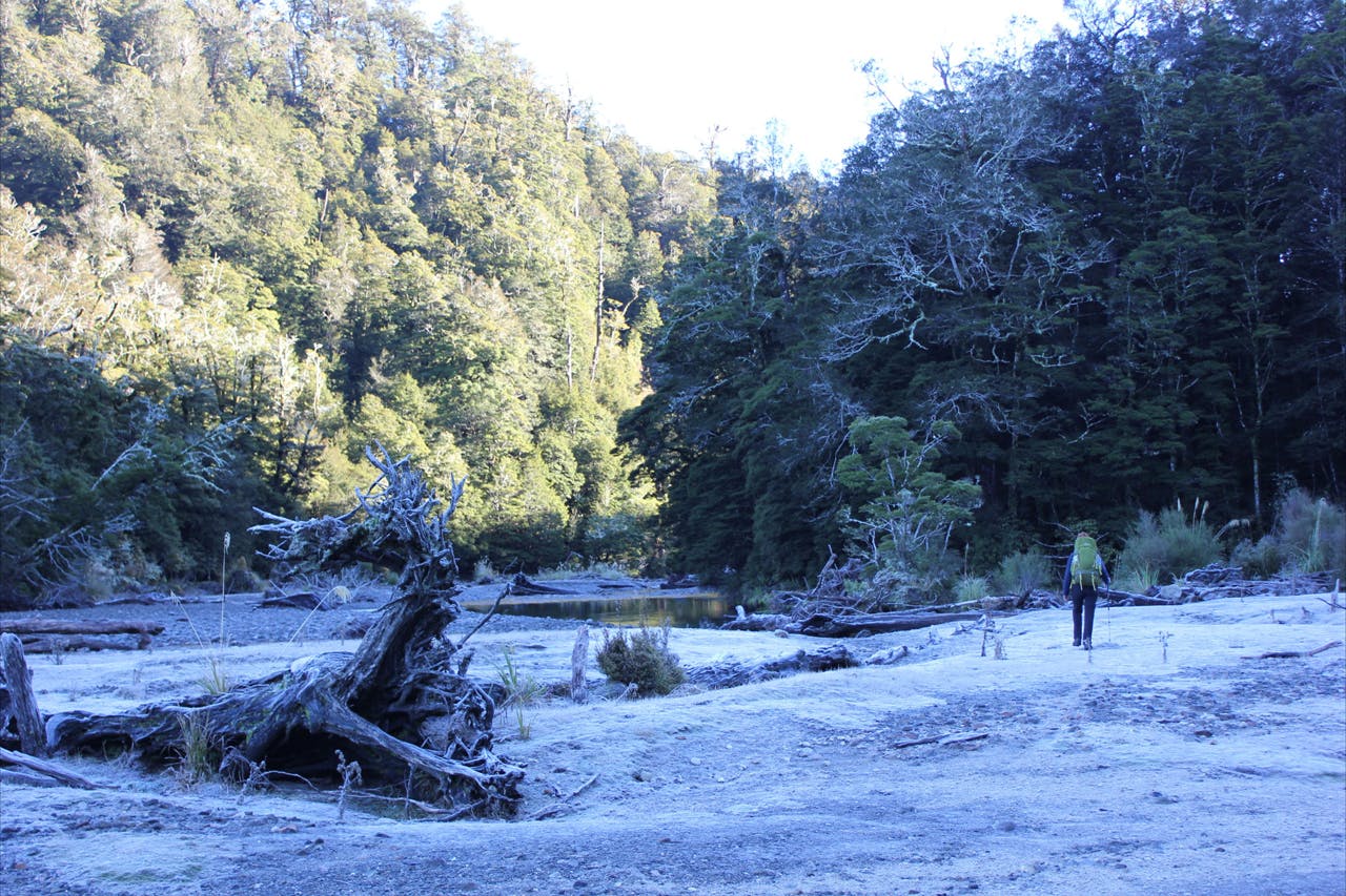 Snow at the high point of the route