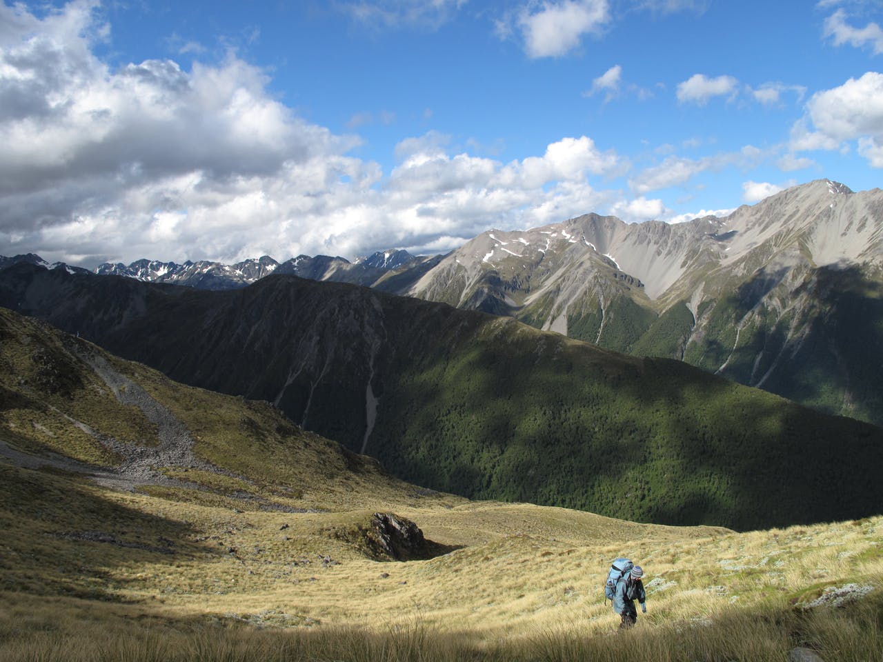 Below Enid Pass with the Waiau Valley beyond. Photo: Richard Davies