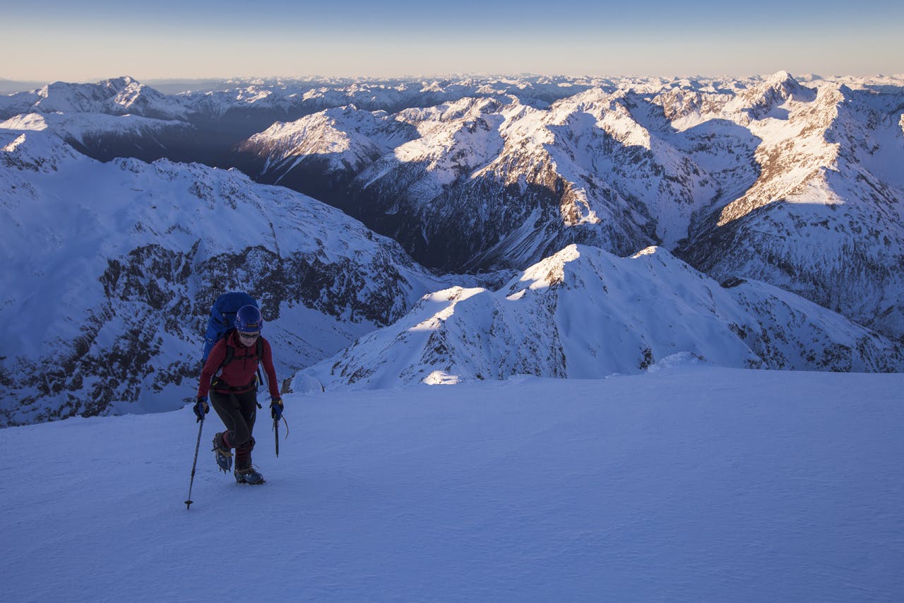 Approaching the Low Peak of Rolleston at dusk on a winter’s evening. Photo: Mark Watson