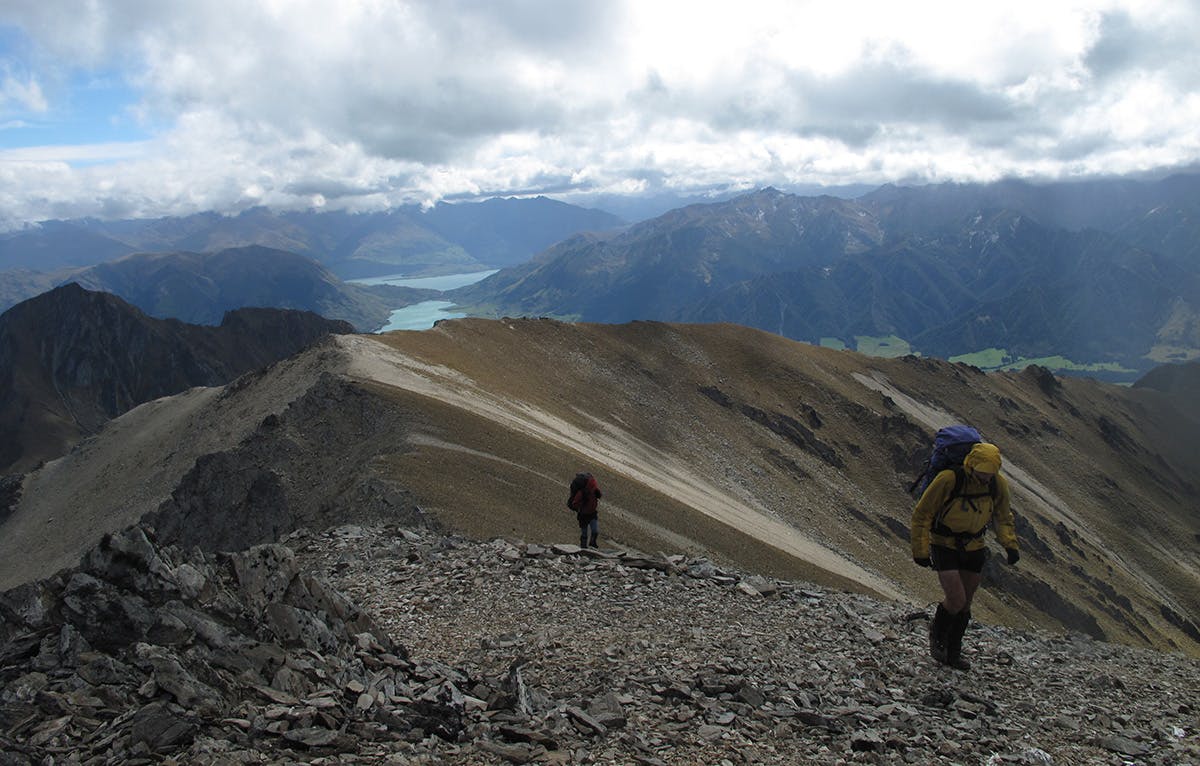Lake Hawea seen from the summit ridge of Dingle Peak. Photo: Richard Davies