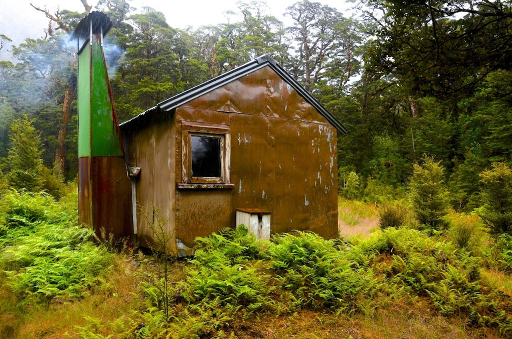  Lake Te Au Hut was built in 1963. It is the best preserved NZFS hut in the Murchisons. It was used for deer control and takahe work. It features three 'bush' chairs made from packing case timbers. Photo: Carl Walrond 