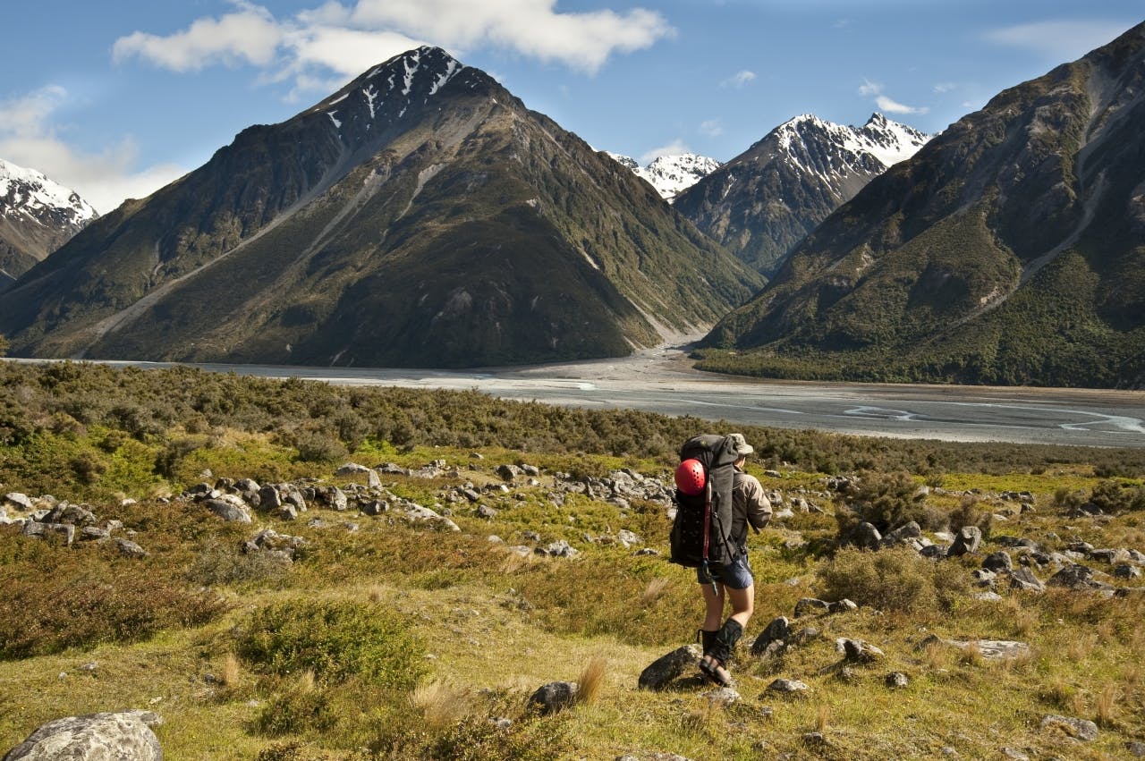 Richard heads up the Rakaia Valley. Photo: Shaun Barnett/Black Robin Photography