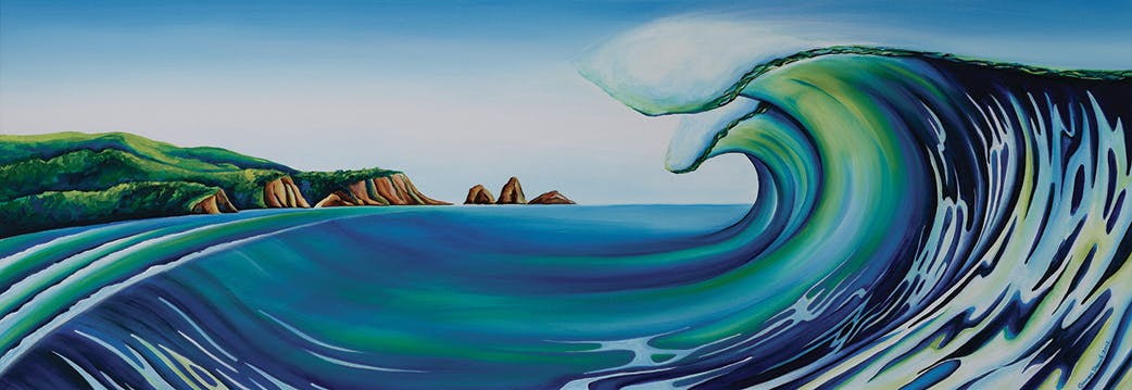 Ginney's painting of Barn Bay. Photo: Supplied
