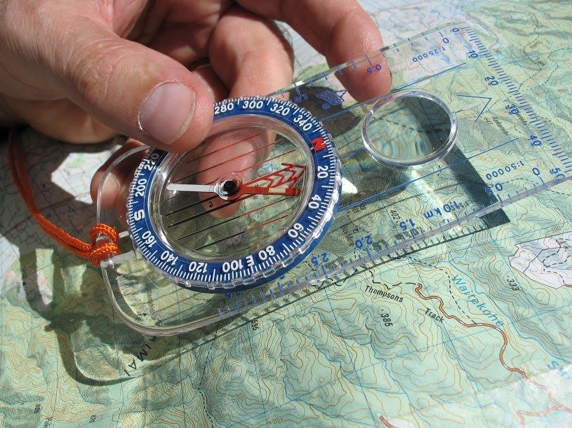 Compass skills are essential to tackling anything tougher than a great walk. Photo: Shaun Barnett 