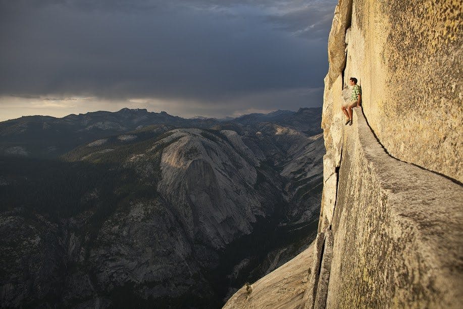 The least scary bit of the climb.