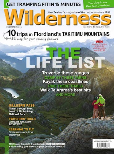 Image of the February 2016 Wilderness Magazine Cover