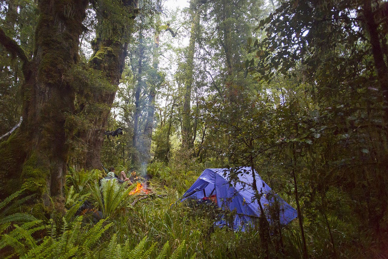 Bush camp on the first night. Photo: Jason Blair