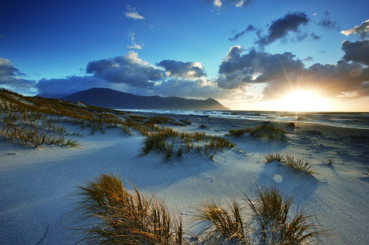The sun sets on Martins Bay and the end of Hollyford Track. PHOTO: Paul Rush
