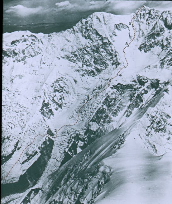 The near vertical route up Kangchenjunga.