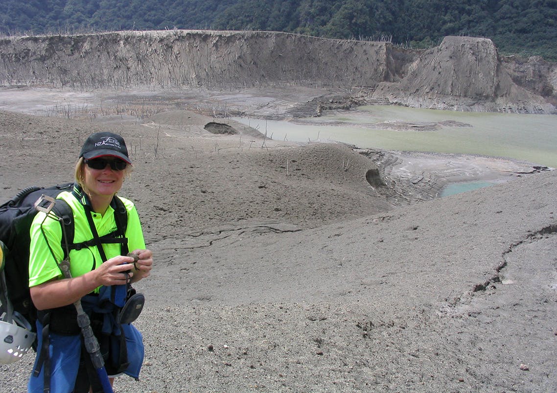 Karen Britten's job is to give advance warning for major volcanic eruptions. Photo: Supplied