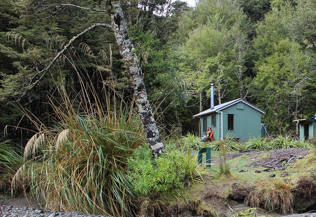 The new Maropea Forks Hut is sited further from the river. Photo: DOC