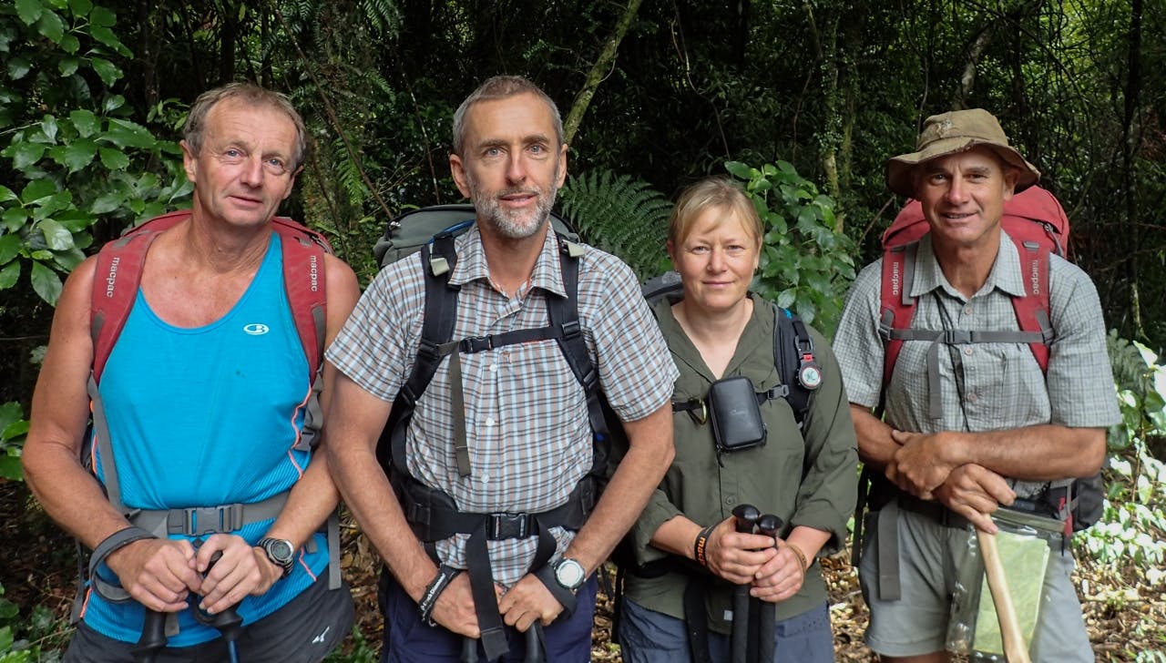 Four of the keenest river climbers – David Harrington, Adam Matich, Jean Garman and Brian Webster. Photo: Supplied