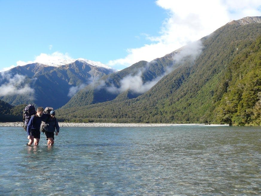 Crossing the Landsborough at Strutt Bluff. Photo: Geoff Spearpoint
