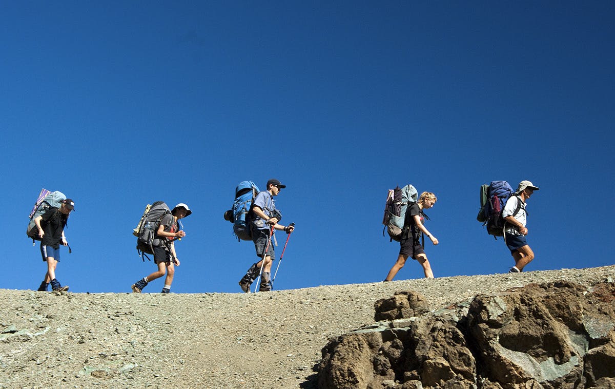 Nelson Tramping Club members do the hard yards in the Red Hills of the Mt Richmond Forest Park. Easter trips are a great way to meet new people. Photo: Ray Salisbury