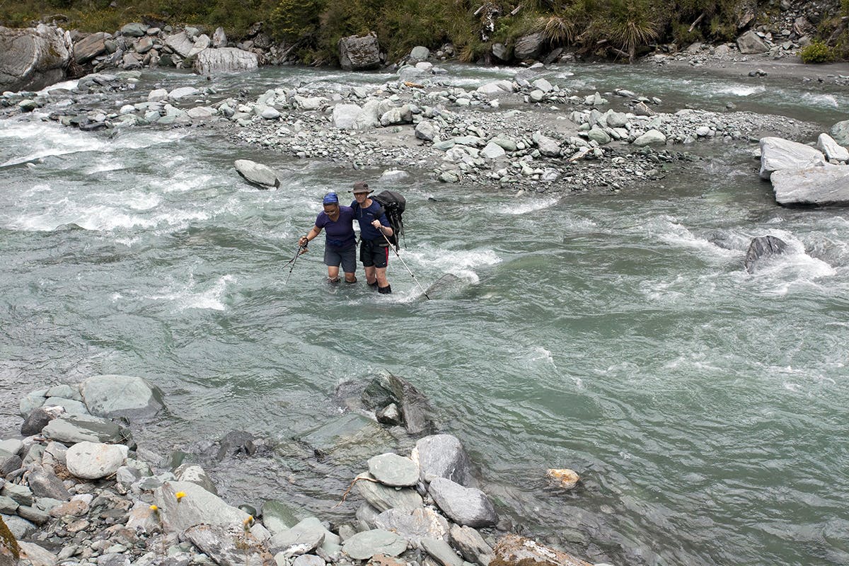 Malcolm and Millie link up to ford the Wilkin River South Branch. Photo: Ray Salisbury / Lighthouse Creative