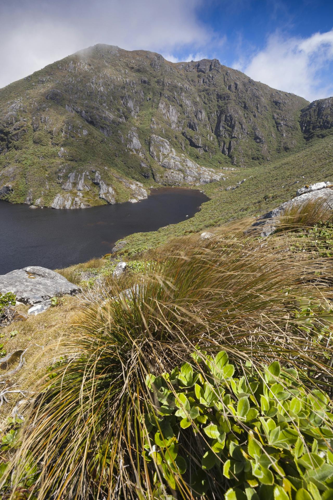 Overnighting near the lake outlet, beneath Mt Anglem is something few people do.