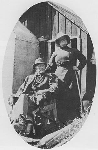Henry and Annie Chaffey outside their cottage. Photo: Supplied