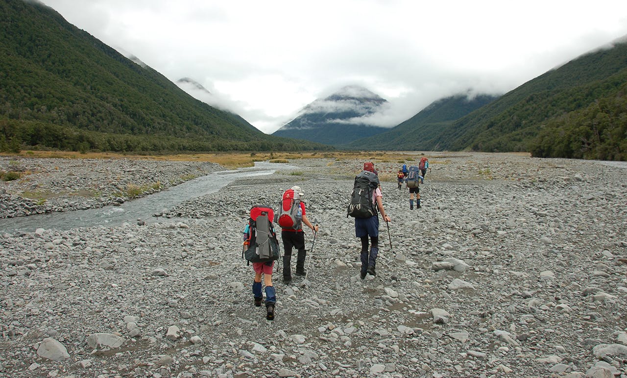 Easy river flats up the Hawdon Valley. Photo: David Norton