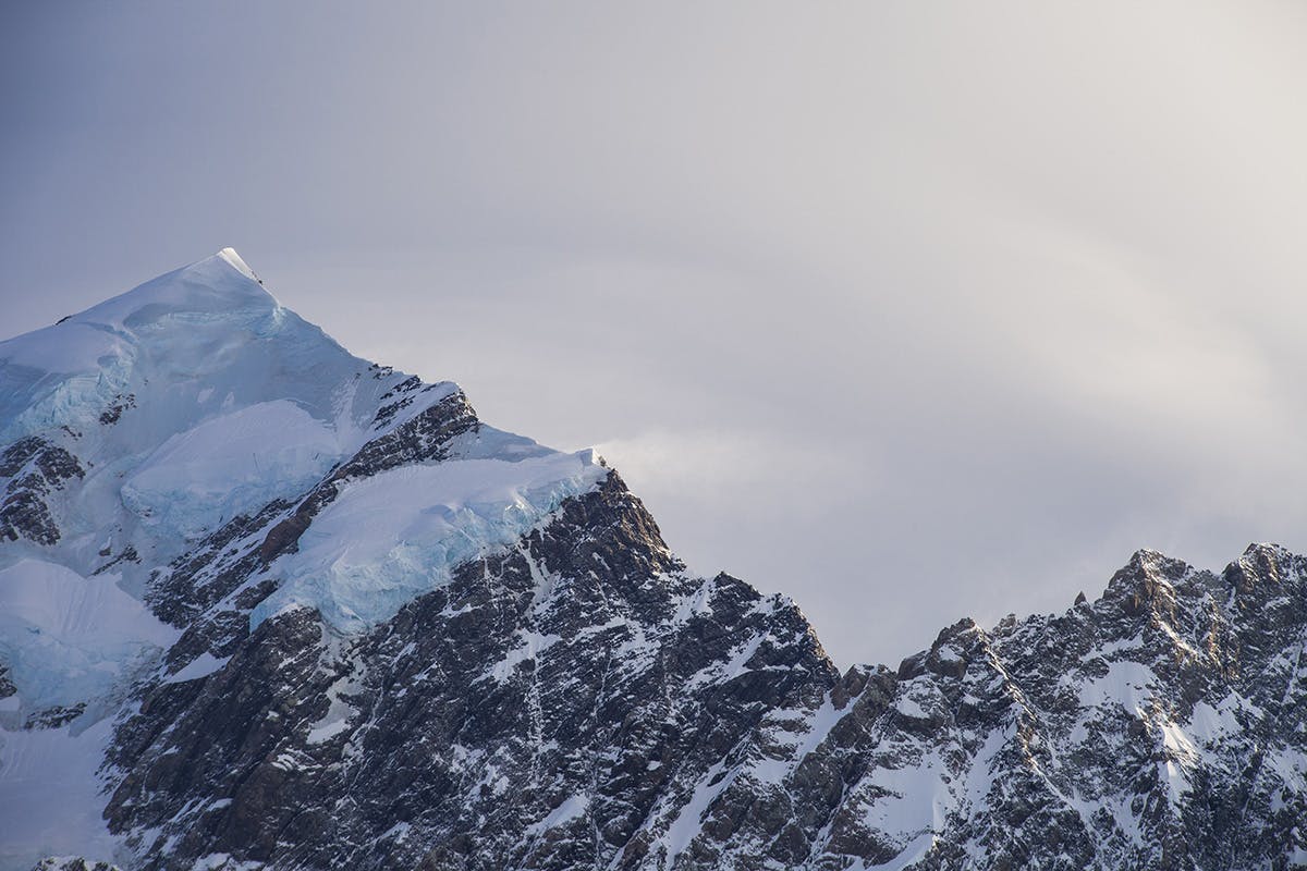 The Hillary Ridge route to the summit of Mt cook has seen just a handful of ascents in the last 30 years. Photo: Mark Watson