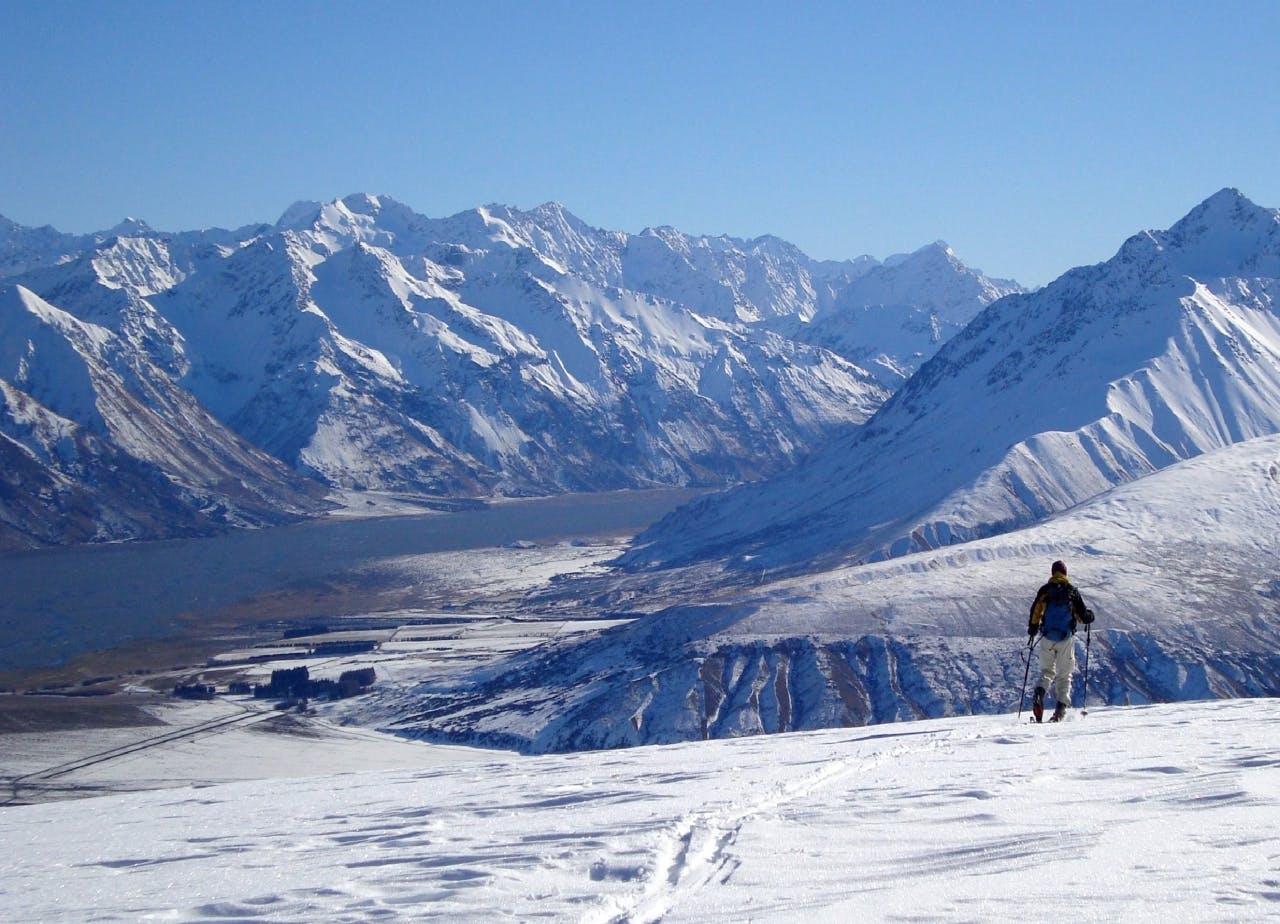 The terrain around Rex Simpson Hut is low risk and suitable for Photo: Di Hooper
