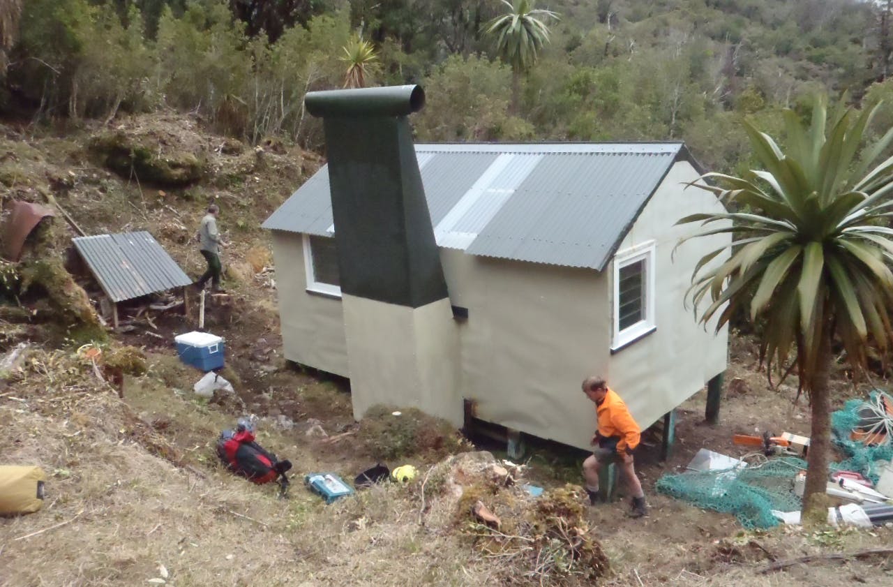 Cone Creek Hut received some much-needed TLC. Photo: DOC