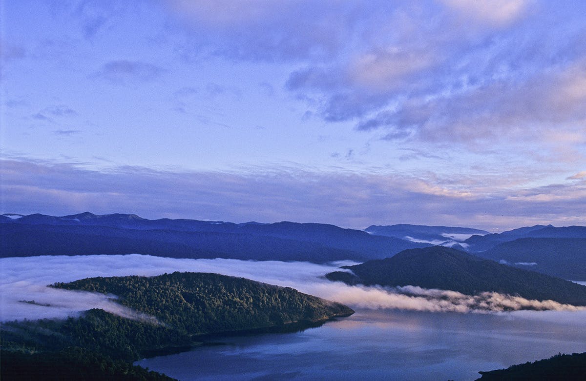 Lake Waikaremoana from Panekire Bluff CREDIT: Shaun Barnett/Black Robin Photography