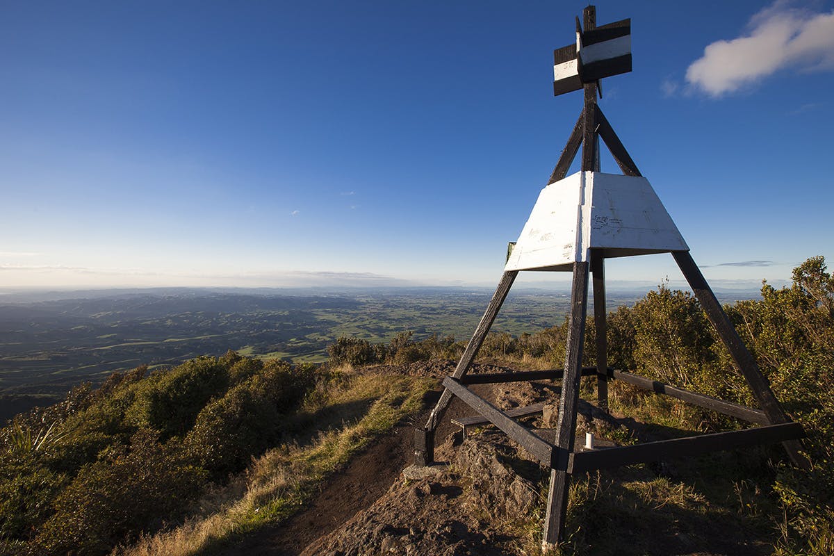 Views from Pirongia, the Waikato’s highest mountain, are extensive. Photo: Mark Watson