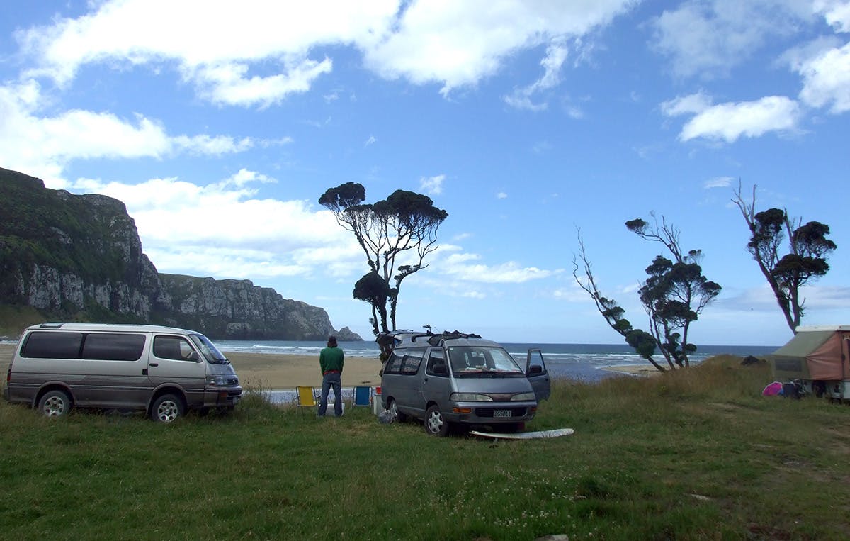 Purakaunui Bay campground overlooks the beach and the child-safe Purakaunui River. Photo: Supplied