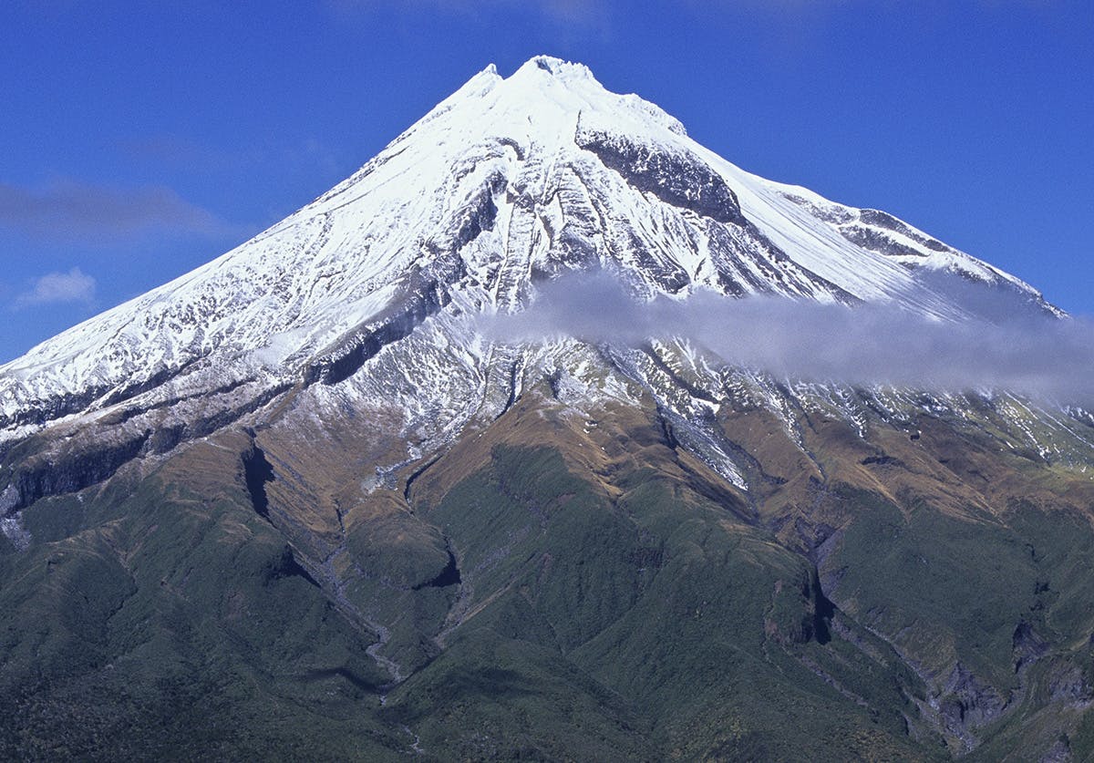 Mt Taranaki viewed from the Pouakai Range. Photo: Shaun Barnett/Black Robin Photography