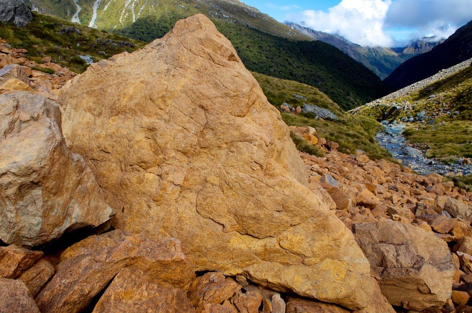 Looking down Hidden Falls Creek from near Cow Saddle. Photo: Carl Walrond