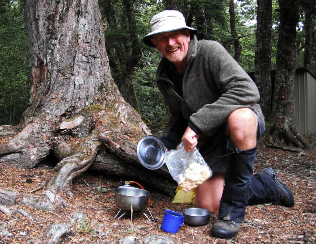 Paul Garland cooking up a storm on the trail. 