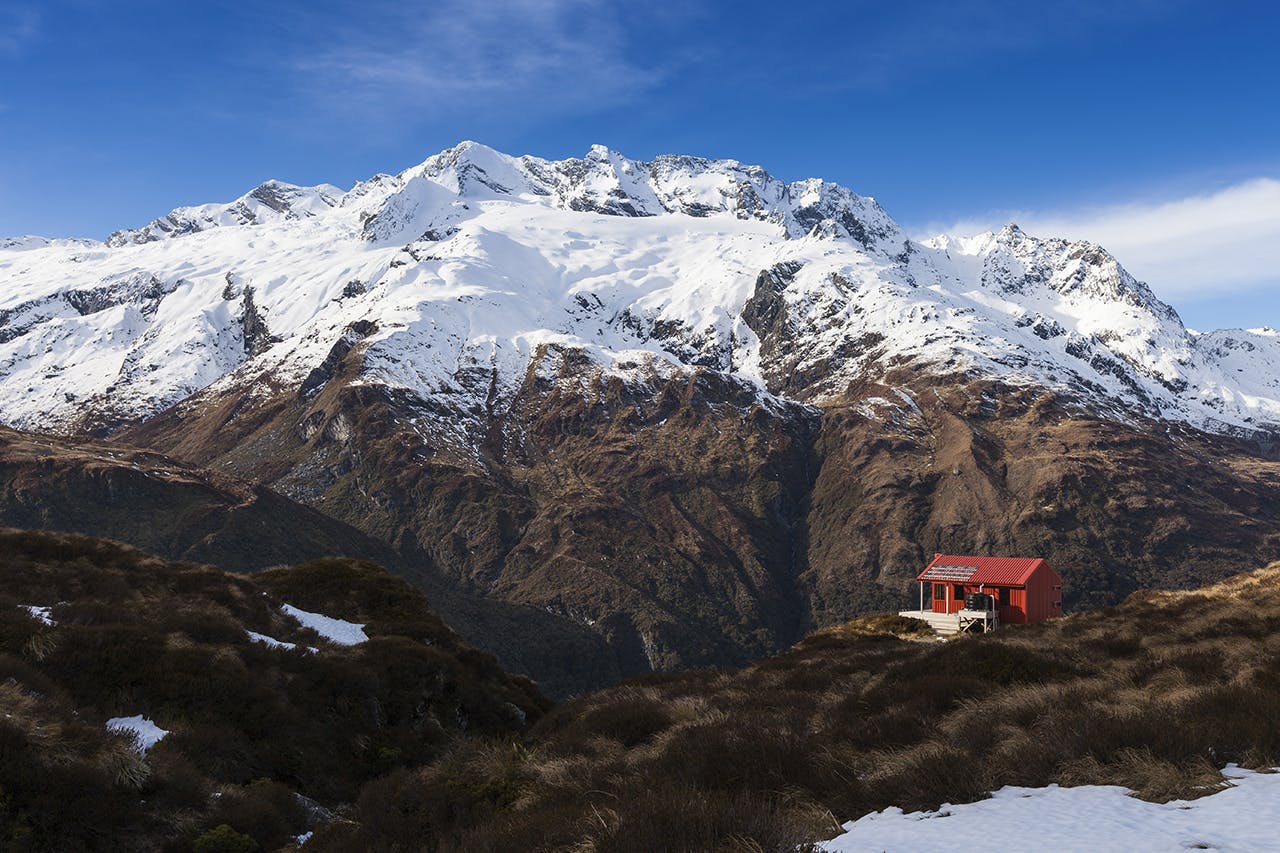 Rob Roy Peak and Liverpool Hut. Photo: Mark Watson