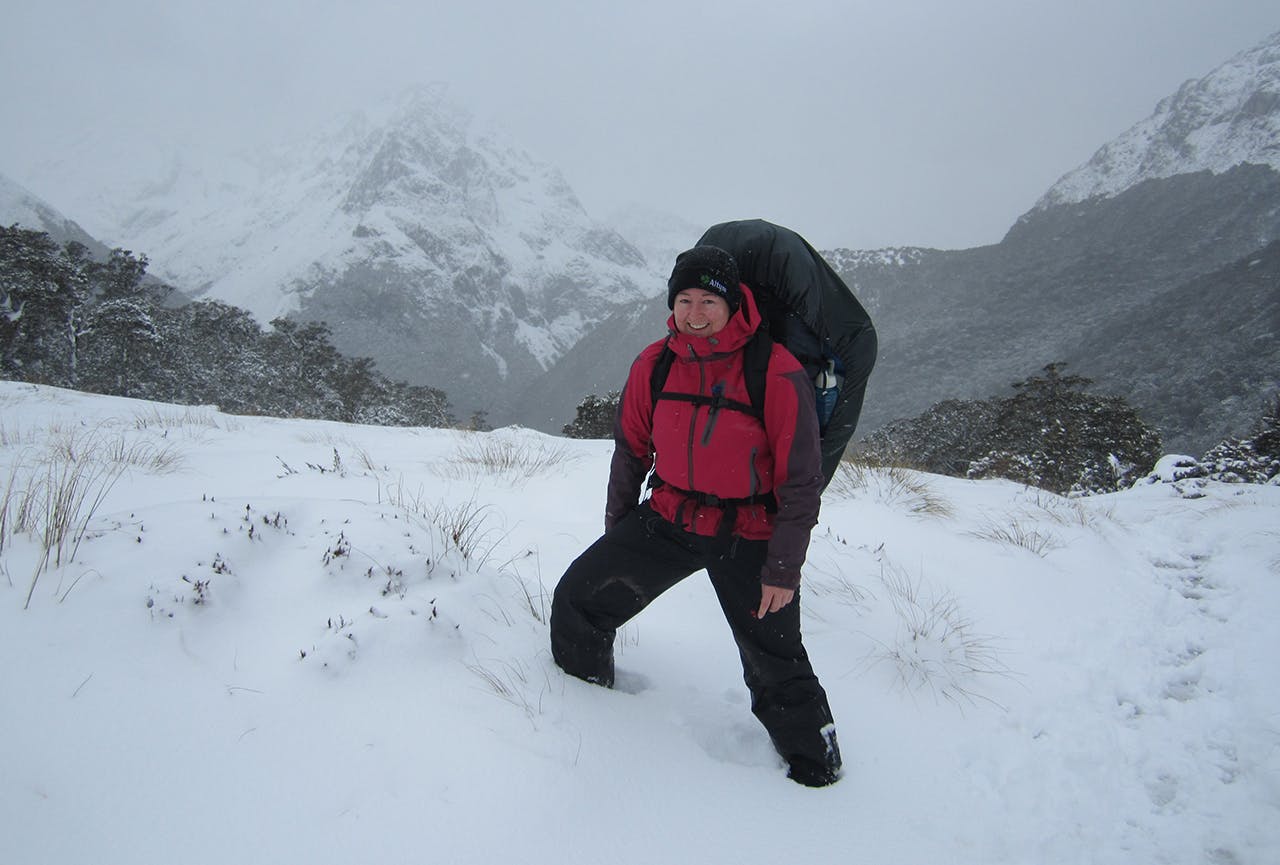 Hazel Phillips skis and tramps just as hard as any bloke. Photo: Supplied