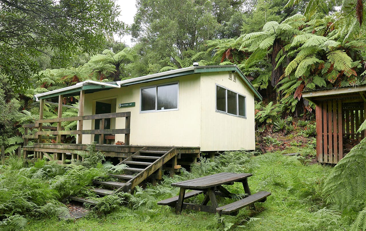 Just an hour from the busy river is Puketotara Hut. Photo: Kathy Ombler