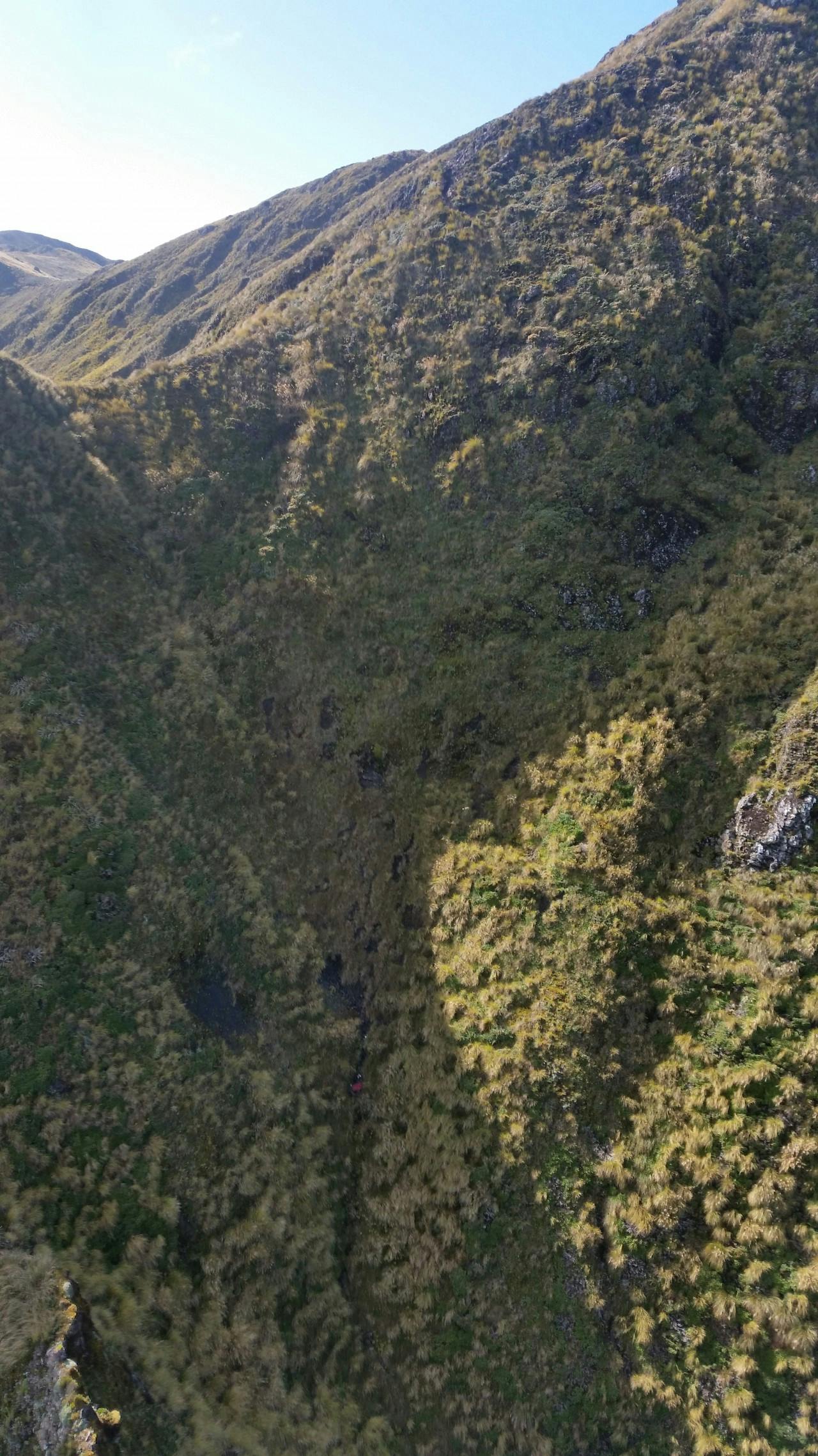 Stevens’s red pack is just visible in this photo - 40m down