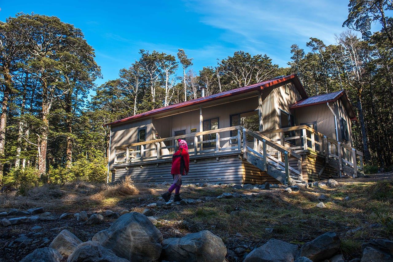 Hawdon Hut sleeps 20 and is within easy reach of the road end for little legs. Photo: Pat Barrett