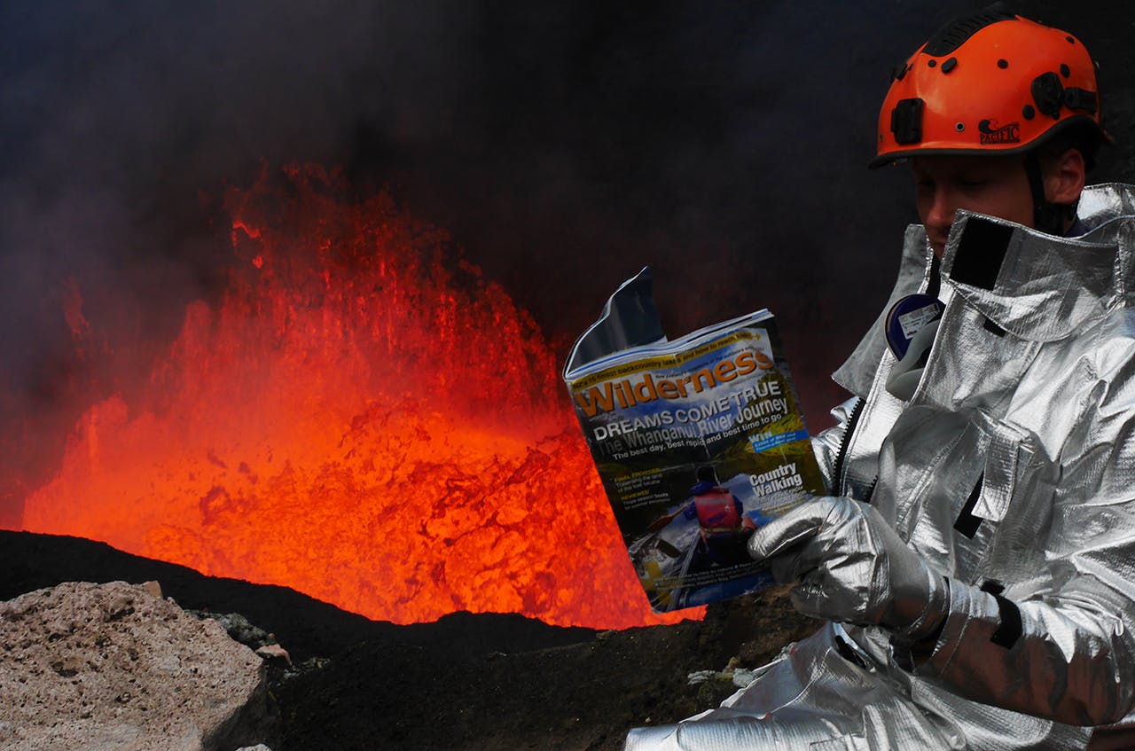 Why wouldn't you read Wilderness on the rim of a volcano? Photo: Brody Radford