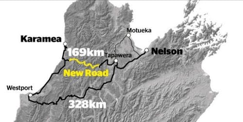 The road would cut the trip from Karamea to Nelson from328km to 169km.