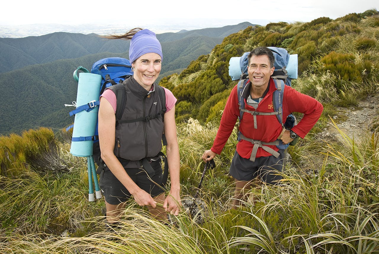 Heather and Joe before the mist closed in on Waingawa. Photo: Shaun Barnett/Black Robin Photography