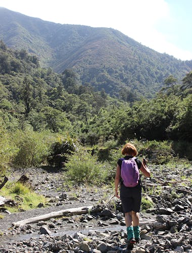 Negotiating the dry Tamaki River. Photo: Nina Sawicki