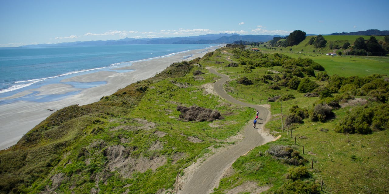 The 9.5km Dunes Trail is perfect for families. Photo: Motu Trails