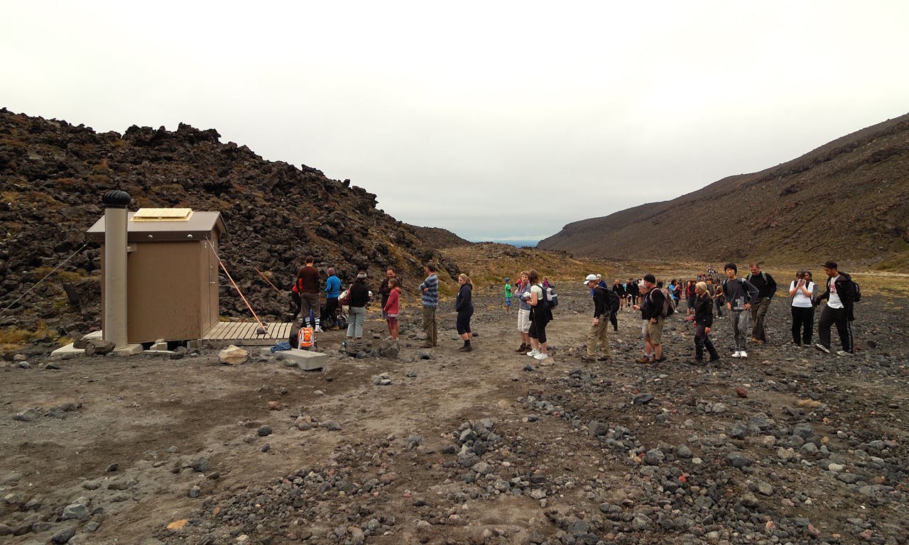 People often walk to the popular Tongariro Alpine Crossing in inappropriate clothing