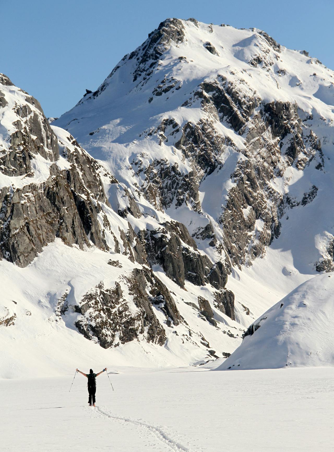 Winter on the Routeburn provides plenty of skiing opportunities and unwinding in the cosy - and empty - huts