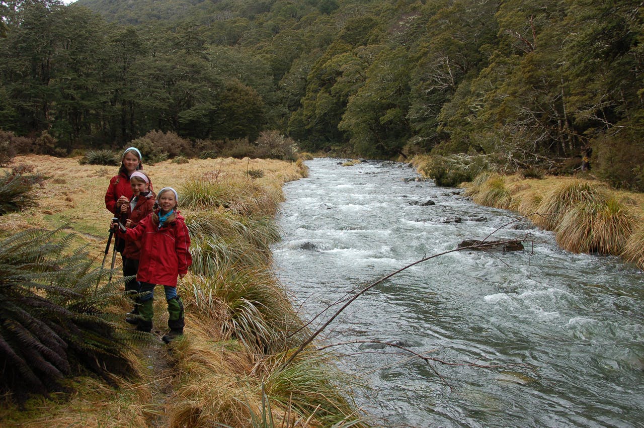 Three friends enjoy the Right Branch of the Maruia river, Lewis Pass. Photo: David Norton