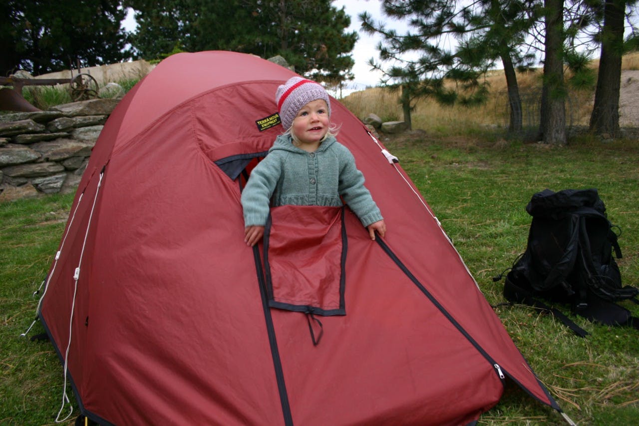 Tent accommodation gets the thumbs up from Anika. Photo: Edith Leigh