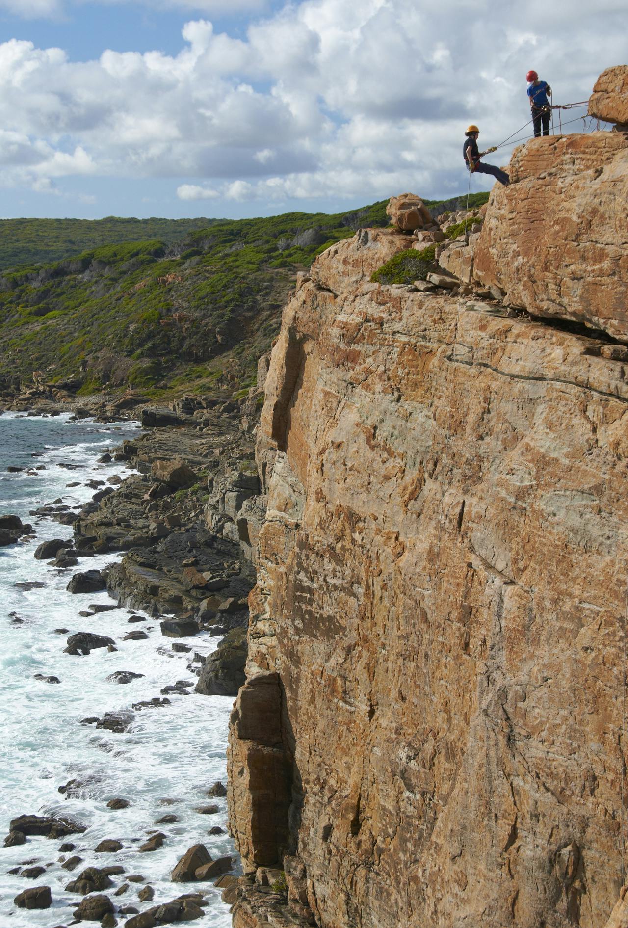 Abseilers on Wilyabrup Sea Cliffs, day 5 on C2C. Photo: Melanie Ball