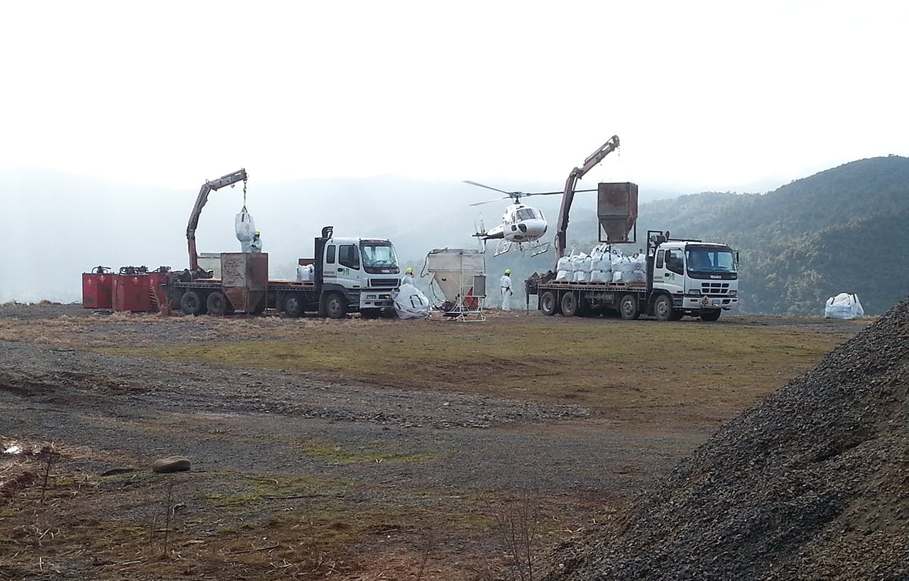 Workers prepare bait for the Coromandel operation. Photo: Supplied