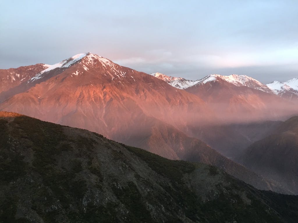 Uwerau (2213m) with fresh scars and rock dust from rock slides. Photo: Andy Milne