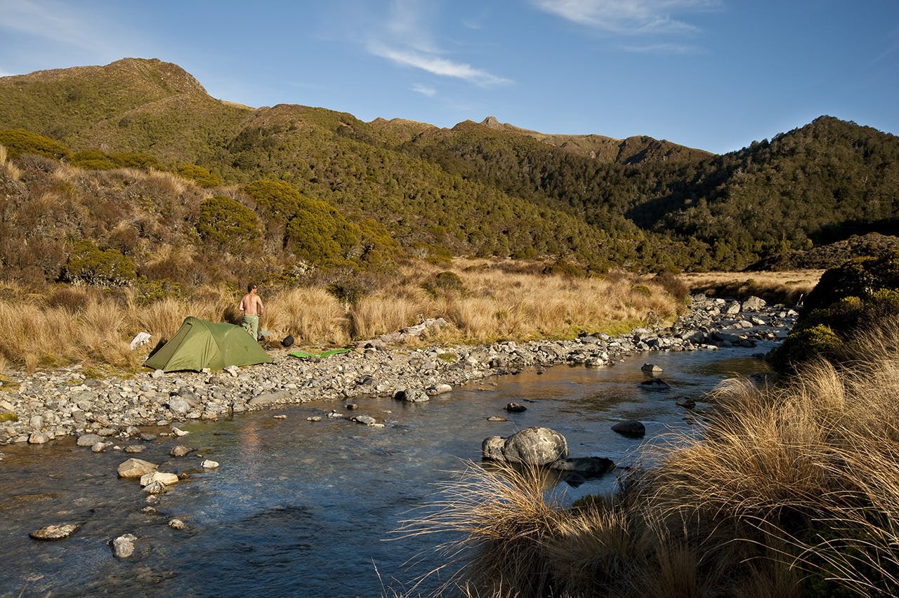 There are plenty of good campsites along the Waipakihi River. Photo: Shaun Barnett/Black Robin Photography