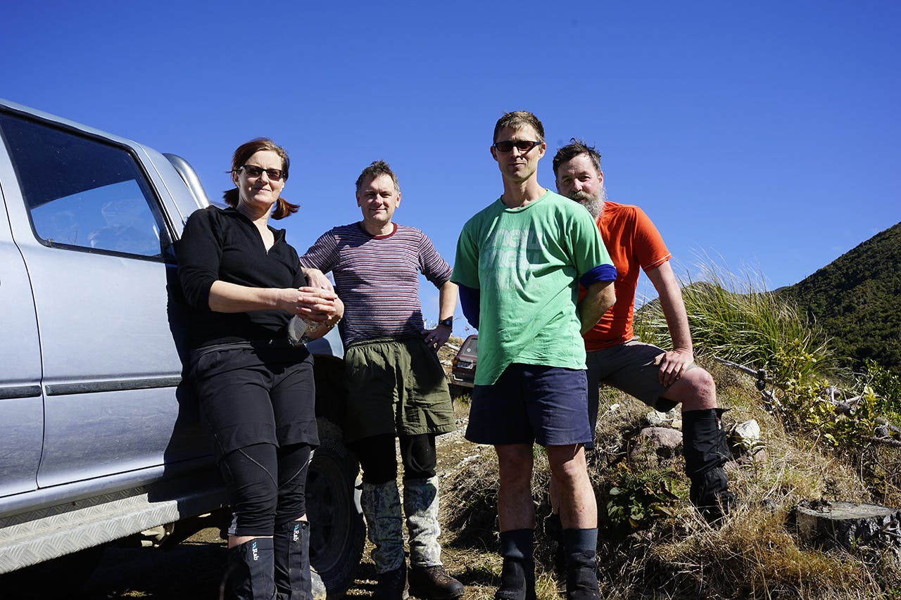 Palmy Pine Pullers, from left: Fiona Burleigh, Ian Rasmussen, Ben Douglas, Anthony Behrens. Photo: Anthony Behrens